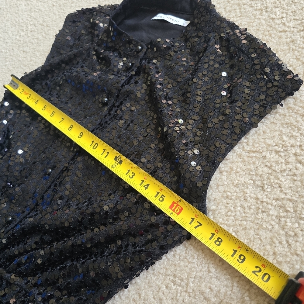 Rebecca Minkoff Black Sequin Embellished Mini Lined Dress - Size XS - Picture 7 of 15